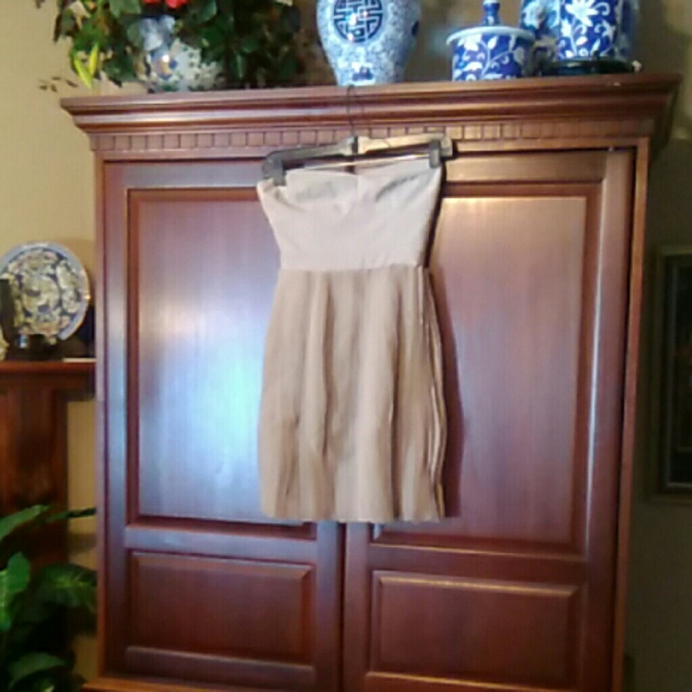 BCBGMaxAzria Tan Strapless Dress